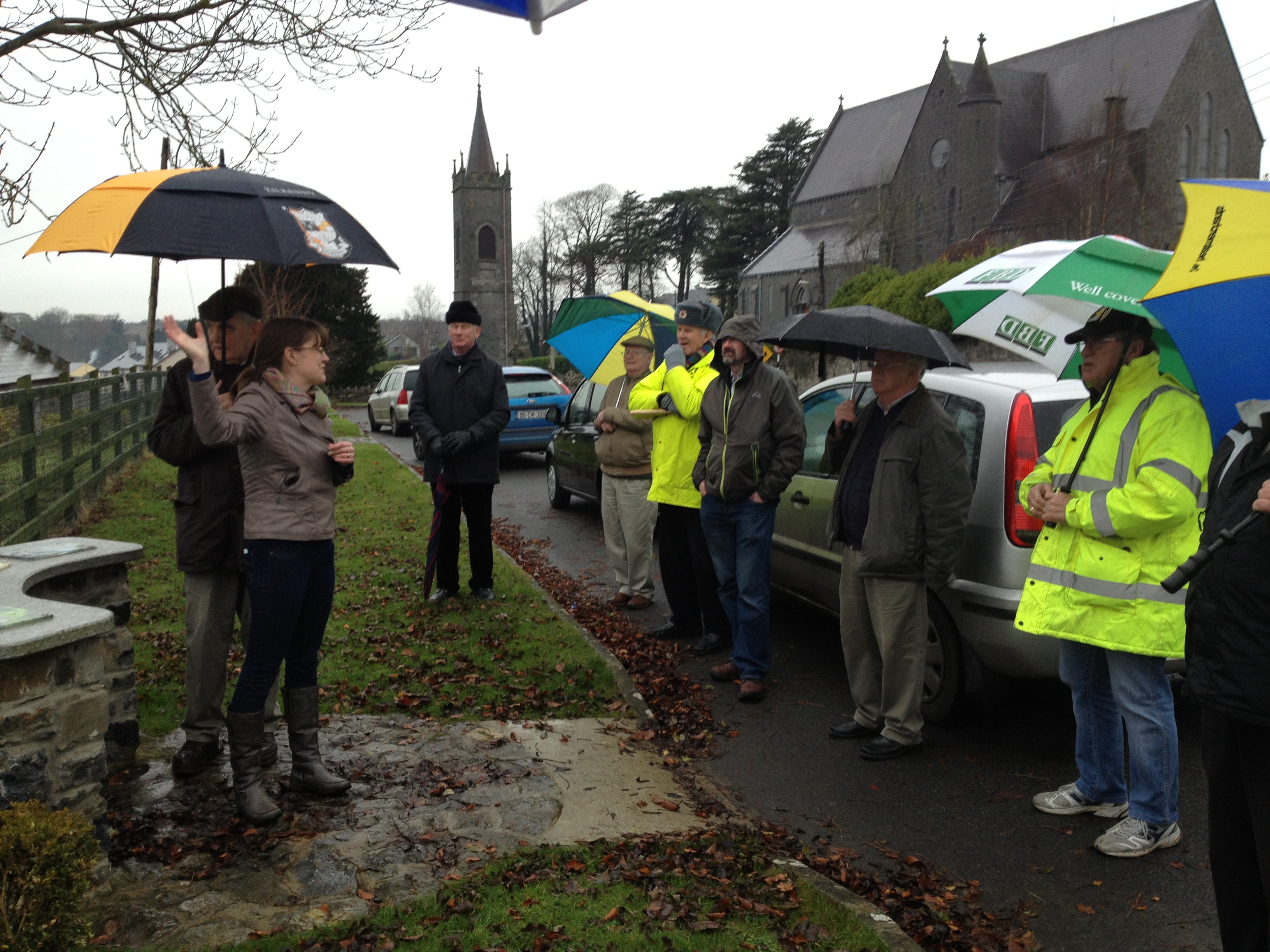 Raining on the Thomastown tour - but great guiding by Sophie.